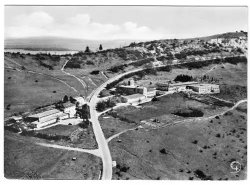 AK, Hesselberg über Gunzenhausen, Evang. Luth. Volkshochschule, Luftbild, 1965