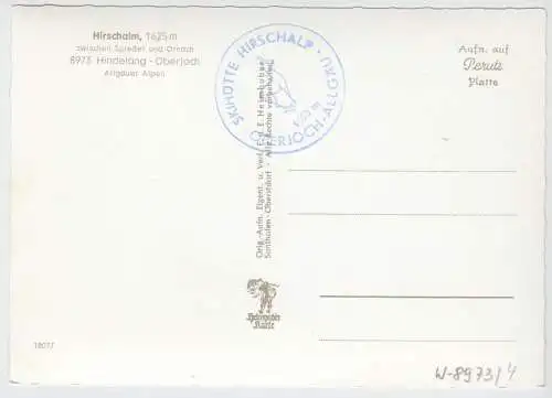 AK, Hindelang - Oberjoch Allgäu, Hirschalm, Skihütte Hirschalp, Vers. 1, um 1965