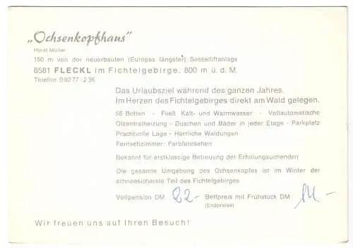 AK, Fleckl Fichtelgeb., Ochsenkopfhaus, vier Abb., um 1968