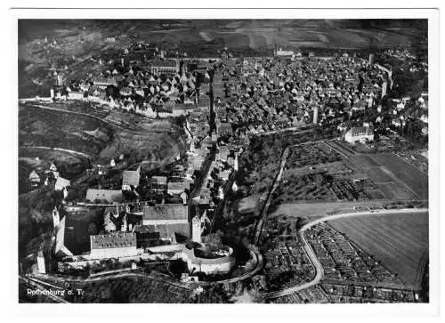 AK, Rothenburg o.T., Luftbildtotale, um 1955