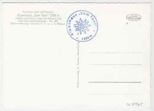 AK, Wertach Hochallgäu, Terassen-Café und Pension, Alpenhaus "Zum Toni", um 1960