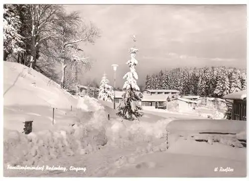 AK, Lindenberg im Allgäu, Familien-Feriendorf Nadenberg, Eingang, 1966