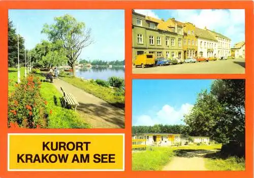 AK, Krakow am See, drei Abb., 1984
