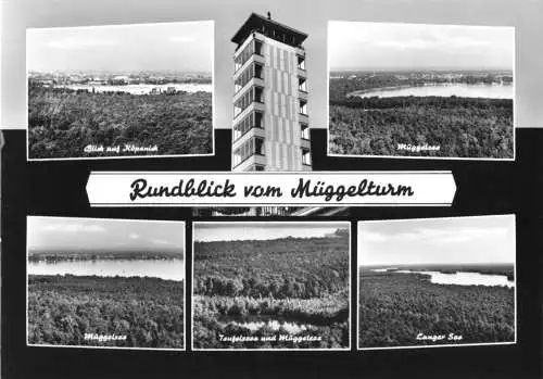 AK, Berlin Köpenick, Rundblick vom Müggelturm, sechs Abb., gestaltet, 1965