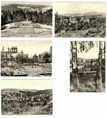 Mäppchen mit 8 [3+5] kleinen Fotos, Schwarzenberg Erzgeb.,1978