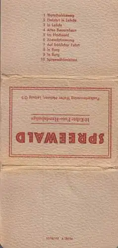 Mäppchen mit 10 kleinen Fotos, Spreewald, 1954, Format: 9 x 6,5 cm