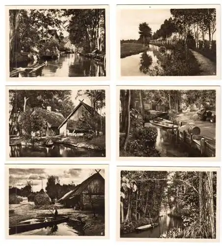 Mäppchen mit 10 kleinen Fotos, Spreewald, 1954, Format: 9 x 6,5 cm