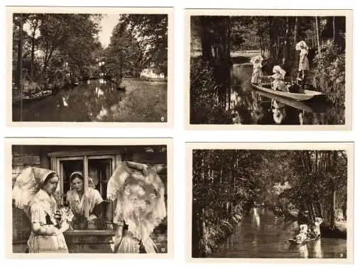 Mäppchen mit 10 kleinen Fotos, Spreewald, 1954, Format: 9 x 6,5 cm