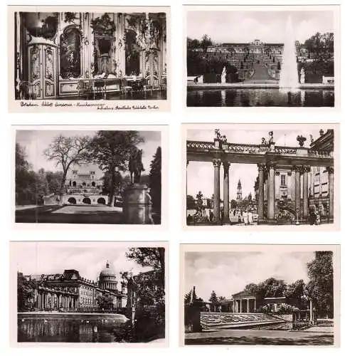 Mäppchen mit 10 kleinen Fotos, Potsdam Sanssouci, 1940er, Format: 9 x 6,2 cm