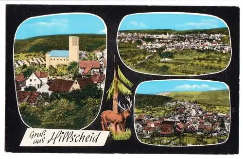 AK, Hillscheid Ww., drei Abb., gestaltet, 1969