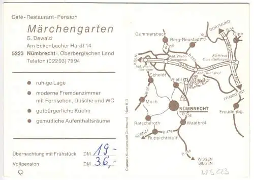 AK, Nümbrecht Oberbergisches Land, Restaurant Märchengarten, fünf Abb., um 1970