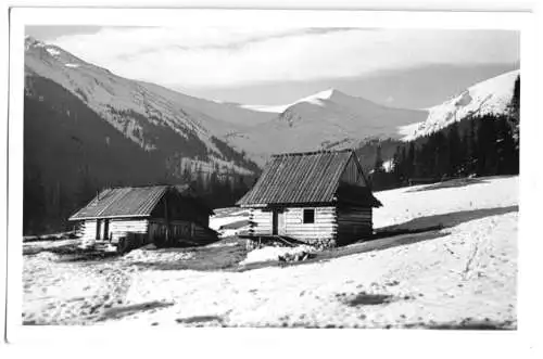AK, Tatry, Tatra, Katalowski w dali Kasprowy Wierch i Goryczkowa, Hütten, 1955