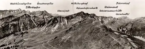 Doppel-AK, Kleinwalsertal, Blick vom Walmendinger Horn, um 1970