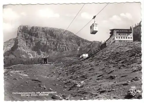 AK, Zell am Ziller, Zillertal, Gerlossteinseilbahn mit Alpengasthof, 1967