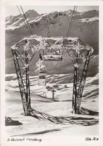 AK, St. Anton am Arlberg, Vorarlberg, Seilbahn, winterl. Ansicht, um 1963