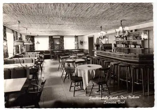 AK, Lermoos Tirol, Hotel "Drei Mohren", Forellenstube, um 1965