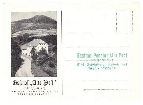 AK, Schönberg, Stubaital, Gasthof - Pension Alte Post, um 1965