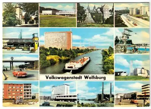 AK, Wolfsburg, Volkswagenstadt, 13 Abb., 1972