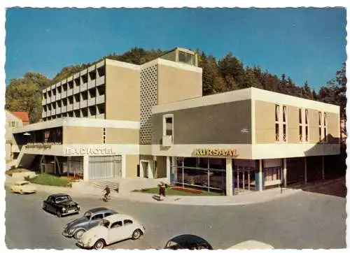 AK, Neustadt Saale, Badhotel, Kursaal und Carolinger-Keller, 1965