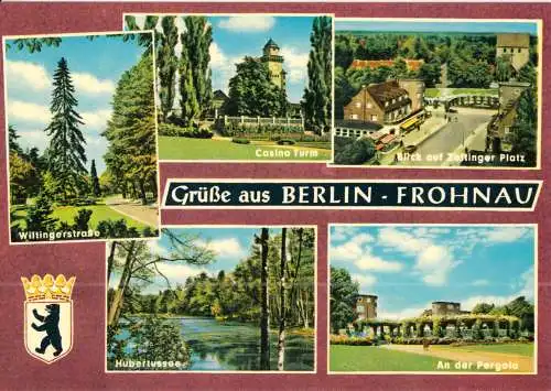 AK, Berlin Frohnau, fünf Abb., gestaltet, Version 1, um 1968