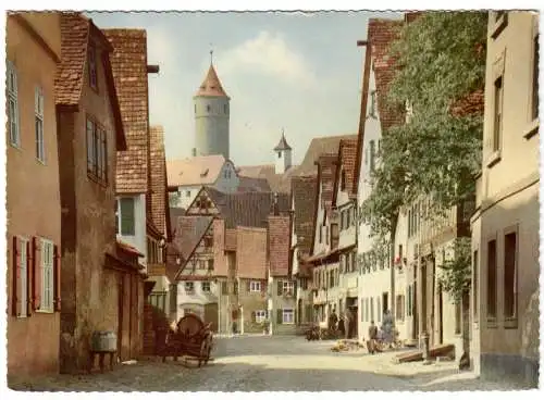 AK, Dinkelsbühl, Mittlere Schmiedgasse und Grüner Turm, 1975