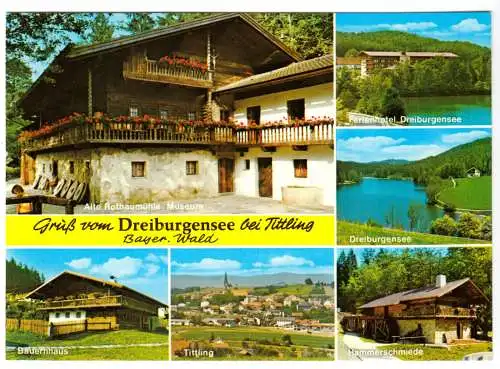 AK, Tittling, Gruß vom Dreiburgensee, sechs Abb., um 1978
