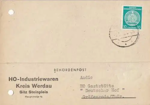 Geschäftspostkarte, Michel-Nr. DDR Dienst 35y, o ... 2.5.58