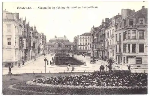 AK, Oostende, Ostende, Westflandern, Kursaal in di richting der stad, 1917