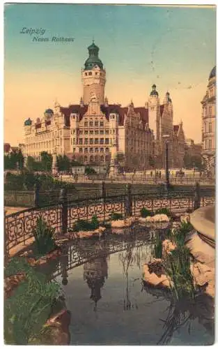 AK, Leipzig, Blick zum Neuen Rathaus, 1907