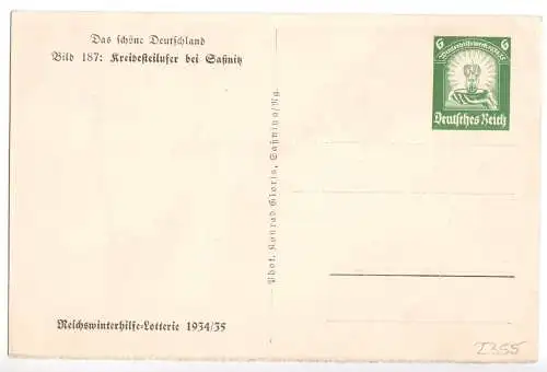 AK, Saßnitz Rügen, Kreidesteilufer, Ganzsache Reichswinterhilfe 1934/35, **