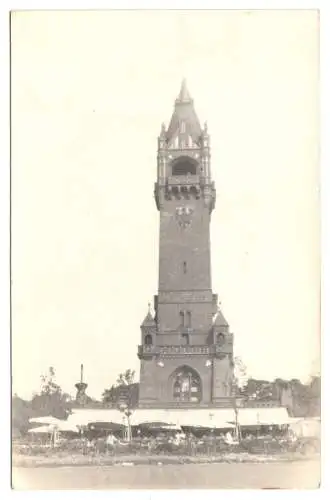 AK, Berlin Grunewald, Grunewaldturm und Gaststätte, Echtfoto, Hansabzug, um 1930