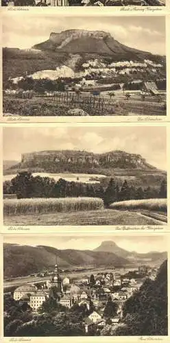 AK-Leporello mit 12 AK, Sächsische Schweiz, Kupfertiefdruck, 1920er 