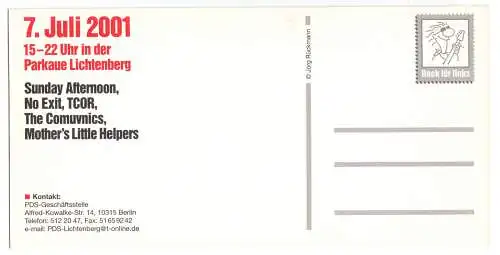 AK lang, Panoramakarte, Berlin Lichtenberg, Rock für Links, 2001