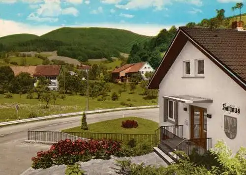 AK, Endenburg Schwarzwald, Teilansicht mit Rathaus, 1973