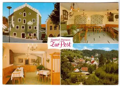 AK, Breitenbrunn Opf., Gasthof - Pension "Zur Post", vier Abb., um 1980