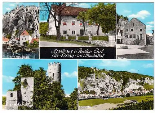 AK, Alt - Essing im Altmühltal, fünf Abb., Fotokarte coloriert, um 1970