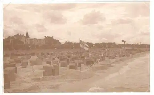 Foto im AK-Format, Zinnowitz Usedom, Strandpartie mit Strandkörben, um 1930