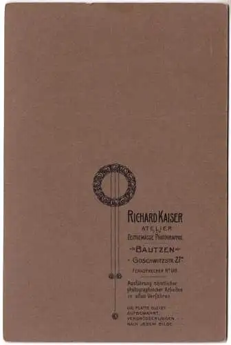 Kabinettfoto, Mädchen mit Großvater, um 1900, Atelier Richard Kaiser, Bautzen