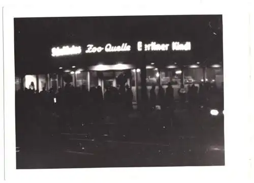 Echtfoto, Berlin Tiergarten, Gaststätte Zoo-Quelle, Nachtaufnahme, um 1951