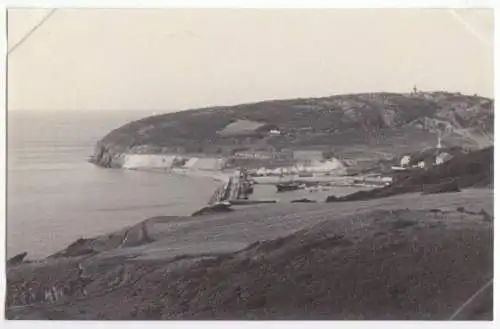 Foto im AK-Format, Insel Bornholm, Hammerhafen, Teilansicht, um 1930