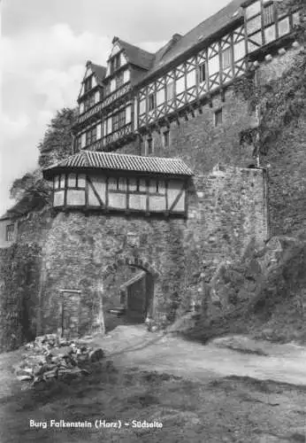AK, Falkenstein Harz, Staatl. Museum Burg Falkenstein, Südseite, 1971