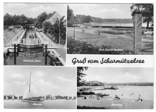 AK, Gruß vom Scharmützelsee, vier Abb., 1974