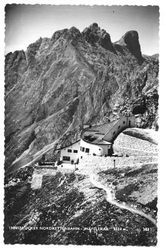 AK, Innsbruck, Insbrucker Nordkettenbahn "Hafelekar", 1953