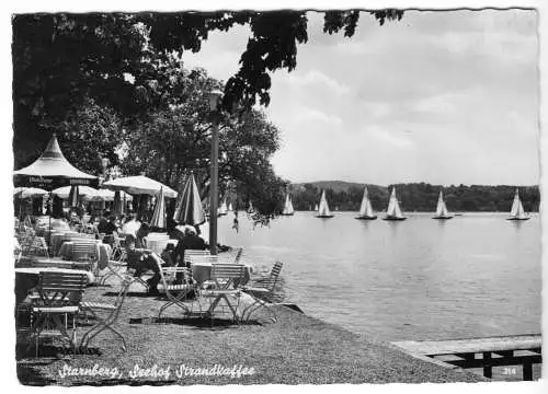AK, Starnberg, Seehof Strandkaffee, 1962