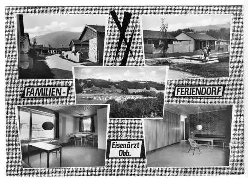 AK, Eisenärzt Obb., Familien-Feriendorf, fünf Abb., gestaltet, um 1970