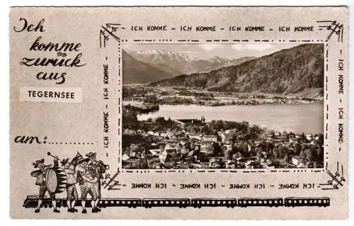 AK, Tegernsee, Totale, gestaltet, um 1958