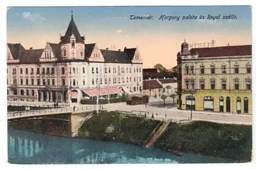 AK, Temesvár, Rumänien, Horgony palota ès Royal szásllo, ca. 1919