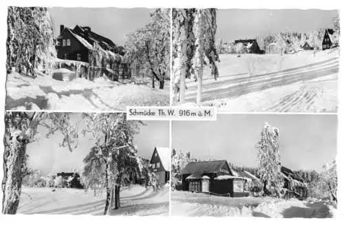 AK, Schmücke Thür. Wald, vier Winteransichten, 1960