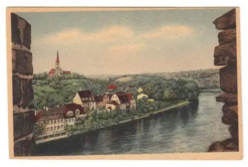 AK, Halle Saale, Blick auf Cröllwitz, früher DDR-Farbdruck, um 1950