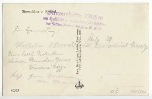 AK, Hallstätter Gletscher, Oberösterreich, Simonyhütte und Schöberl, 1928